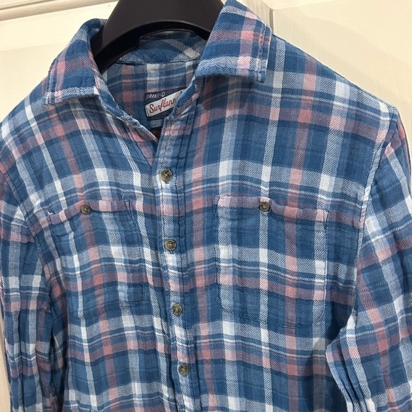 Johnnie-O Men’s Small Pink Blue Pocket Surflannel - Picture 9 of 9